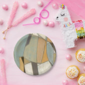 Abstrakte Komposition mit verdeckten Farben Pappteller (Party)