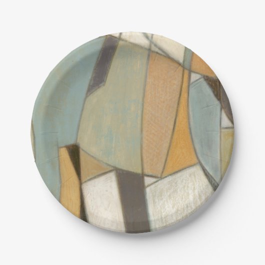 Abstrakte Komposition mit verdeckten Farben Pappteller (Vorderseite)