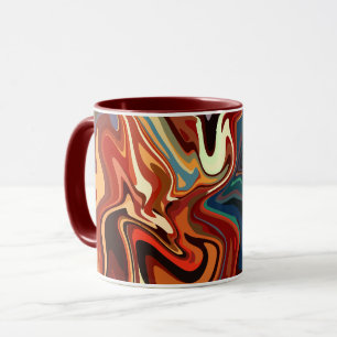 Abstrakte Komposition mit warmen und Coolen Kontra Tasse