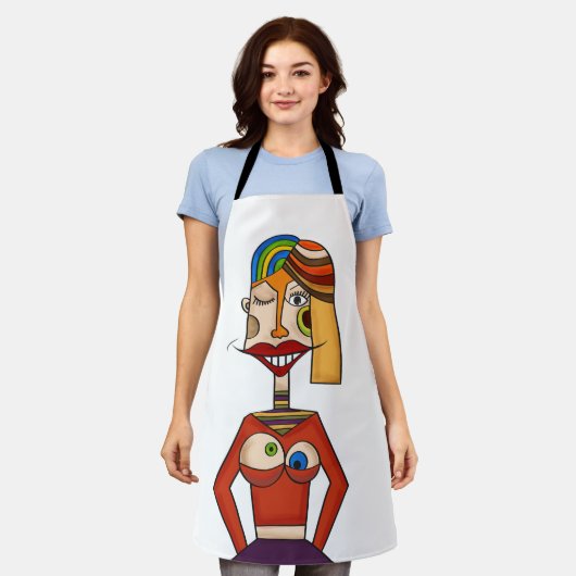 Abstrakte Komposition, moderne Kunst Schürze (Getragen)