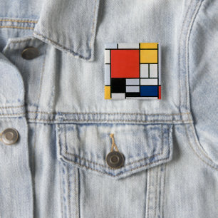 Abstrakte Komposition von Piet Mondrian Button