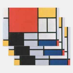 Abstrakte Komposition von Piet Mondrian Geschenkpapier Set