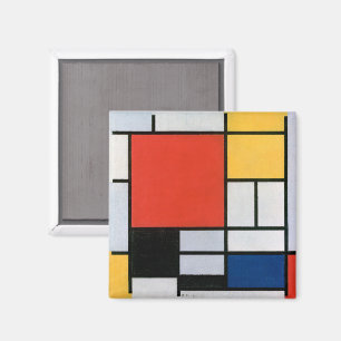 Abstrakte Komposition von Piet Mondrian Magnet