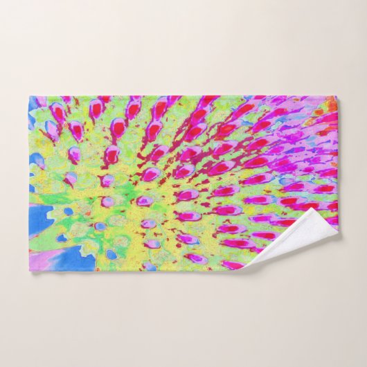 Abstrakte Kone-Blume mit mehrfarbigem Regenbogen Badhandtuch Set (Handtuch)