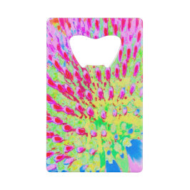 Abstrakte Kone-Blume mit mehrfarbigem Regenbogen Geldbeutel Flaschenöffner