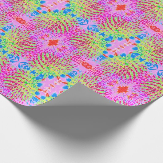 Abstrakte Kone-Blume mit mehrfarbigem Regenbogen Geschenkpapier (Ecke)