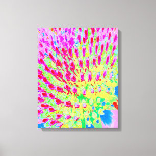Abstrakte Kone-Blume mit mehrfarbigem Regenbogen Leinwanddruck