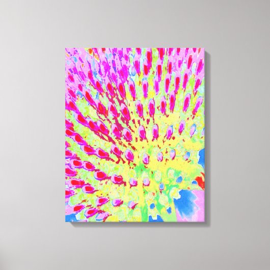 Abstrakte Kone-Blume mit mehrfarbigem Regenbogen Leinwanddruck (Vorderseite)