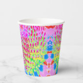 Abstrakte Kone-Blume mit mehrfarbigem Regenbogen Pappbecher (Vorderseite)