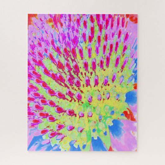 Abstrakte Kone-Blume mit mehrfarbigem Regenbogen Puzzle (Vertikal)