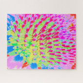 Abstrakte Kone-Blume mit mehrfarbigem Regenbogen Puzzle (Horizontal)
