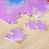 Abstrakte Kone-Blume mit mehrfarbigem Regenbogen Puzzle (Seite)