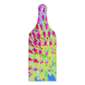 Abstrakte Kone-Blume mit mehrfarbigem Regenbogen Schneidebrett (Vorderseite)