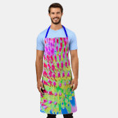 Abstrakte Kone-Blume mit mehrfarbigem Regenbogen Schürze (Getragen)