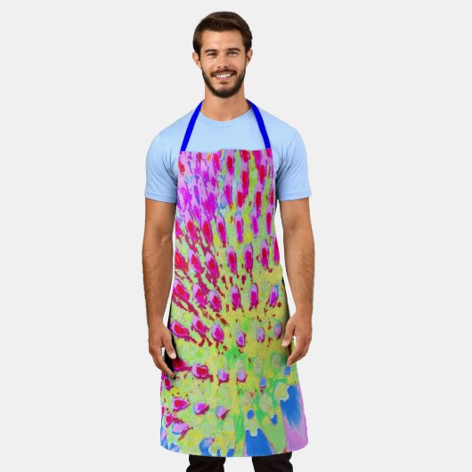 Abstrakte Kone-Blume mit mehrfarbigem Regenbogen Schürze (Getragen)