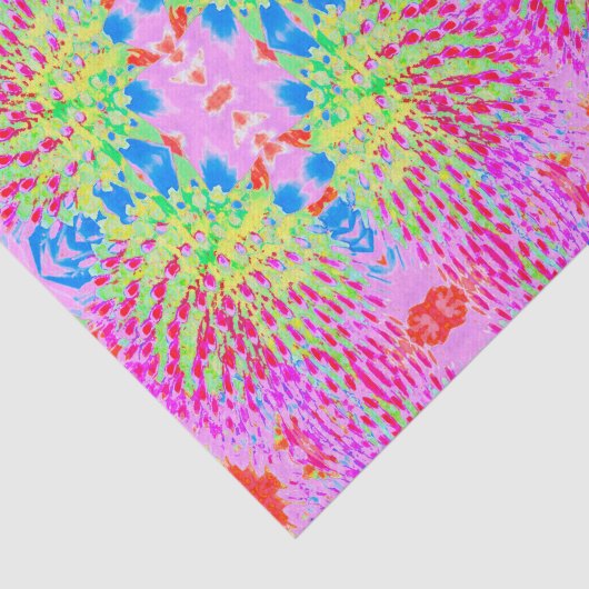 Abstrakte Kone-Blume mit mehrfarbigem Regenbogen Seidenpapier (Ausschnitt)