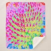 Abstrakte Kone-Blume mit mehrfarbigem Regenbogen Sherpadecke (Vorderseite)