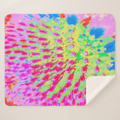 Abstrakte Kone-Blume mit mehrfarbigem Regenbogen Sherpadecke (Vorderseite (Horizontal))