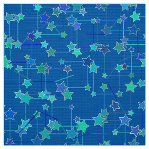 Abstrakte Konstellation Sterne, Kobalt-Blau Stoff