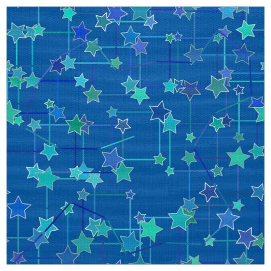 Abstrakte Konstellation Sterne, Kobalt-Blau Stoff (Muster)