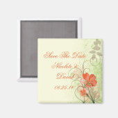 Abstrakte Koralle Limone Blüte Speichern Sie das D Magnet (Vorderseite/Rückseite)