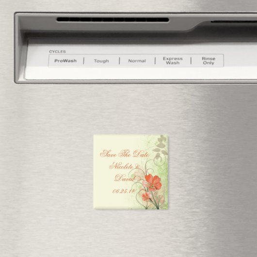 Abstrakte Koralle Limone Blüte Speichern Sie das D Magnet (In Situ (Geschirrspüler))