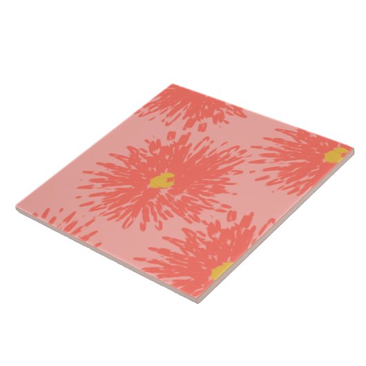 Abstrakte Korallenkarnation Florals Fliese (Seite)