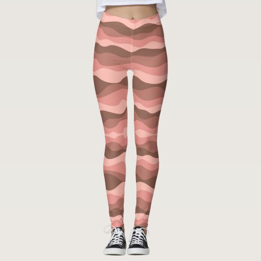 Abstrakte Korallenwellen Leggings (Vorderseite)