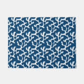 Abstrakte Korallenwiederholmuster in Blau und Weiß Fußmatte (Vorderseite)