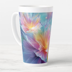 Abstrakte kosmische Blumeneruption in Pastellfarbe Milchtasse