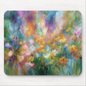 Abstrakte kosmische Blumeneruption in Pastellfarbe Mousepad (Vorne)