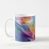 Abstrakte kosmische Blumenexplosion in Pastell Kaffeetasse (Links)