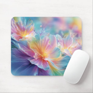 Abstrakte kosmische Blumenexplosion in Pastell Mousepad