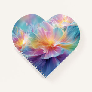 Abstrakte kosmische Blumenexplosion in Pastell Notizblock