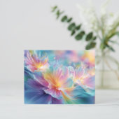 Abstrakte kosmische Blumenexplosion in Pastell Postkarte (Stehend Vorderseite)