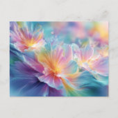 Abstrakte kosmische Blumenexplosion in Pastell Postkarte (Vorderseite)