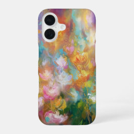 Abstrakte kosmische Blumenexplosion in Pastellfarb iPhone 16 Hülle