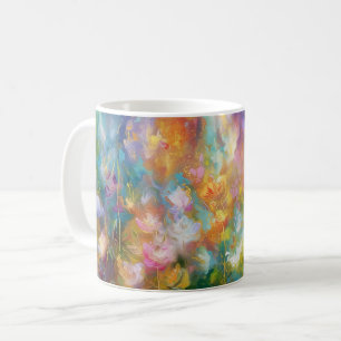 Abstrakte kosmische Blumenexplosion in Pastellfarb Kaffeetasse