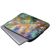 Abstrakte kosmische Blumenexplosion in Pastellfarb Laptopschutzhülle (Vorne Knopf)