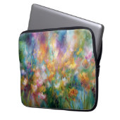 Abstrakte kosmische Blumenexplosion in Pastellfarb Laptopschutzhülle (Vorderseite Links)