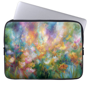 Abstrakte kosmische Blumenexplosion in Pastellfarb Laptopschutzhülle