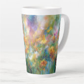 Abstrakte kosmische Blumenexplosion in Pastellfarb Milchtasse (Rechte Ecke)