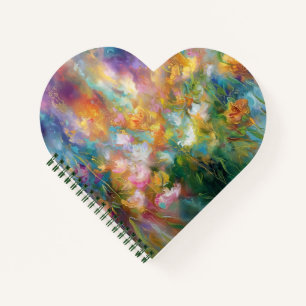 Abstrakte kosmische Blumenexplosion in Pastellfarb Notizblock
