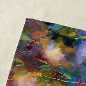Abstrakte kosmische Blumenexplosion in Pastellfarb Strandtuch (Beispiel)