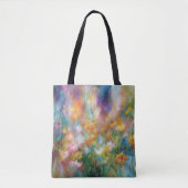 Abstrakte kosmische Blumenexplosion in Pastellfarb Tasche (Vorderseite)