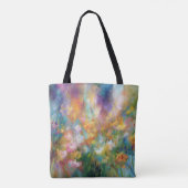 Abstrakte kosmische Blumenexplosion in Pastellfarb Tasche (Rückseite)