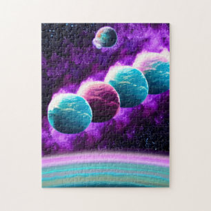 Abstrakte kosmische Dynamik Lila Universum Puzzle