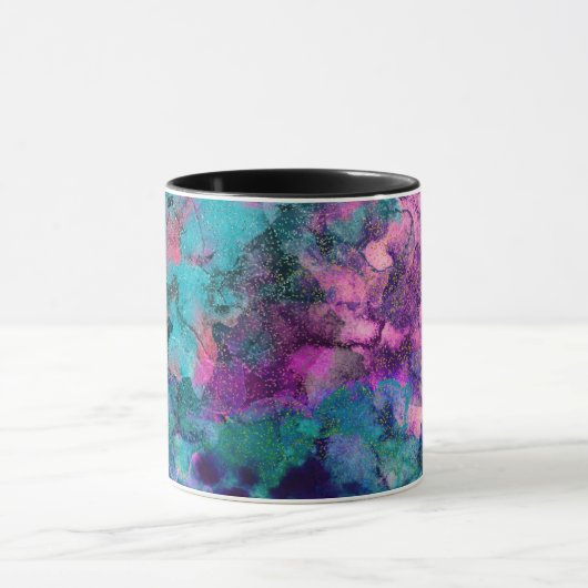 Abstrakte kosmische Farblackierung in Inky Tasse (Zentrum)