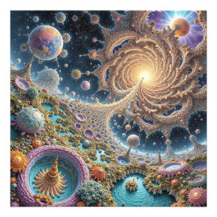 Abstrakte kosmische Harmonie mit Mandala-Energie Fotodruck