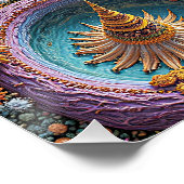 Abstrakte kosmische Harmonie mit Mandalenenergie Poster (Ecke)